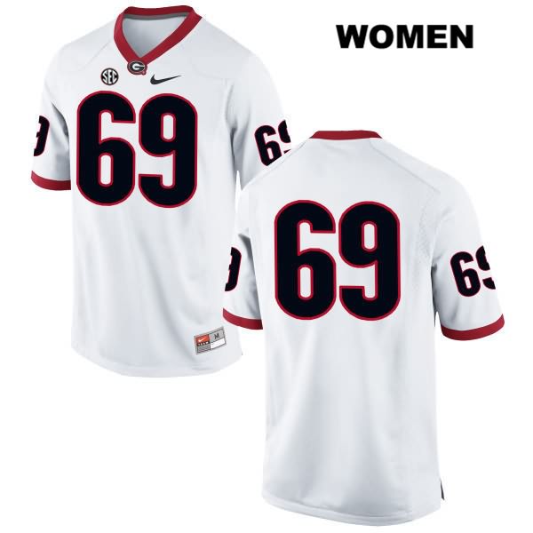 Georgia Bulldogs Women's Jamaree Salyer #69 NCAA No Name Authentic White Nike Stitched College Football Jersey JMN1656TW